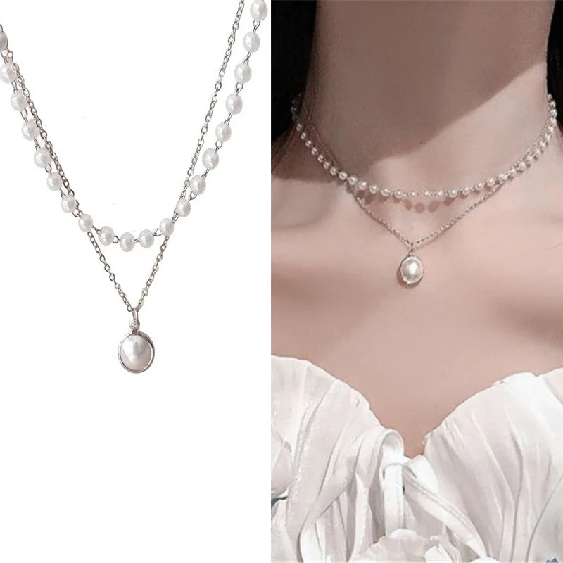 Korean Pearl Choker Necklace