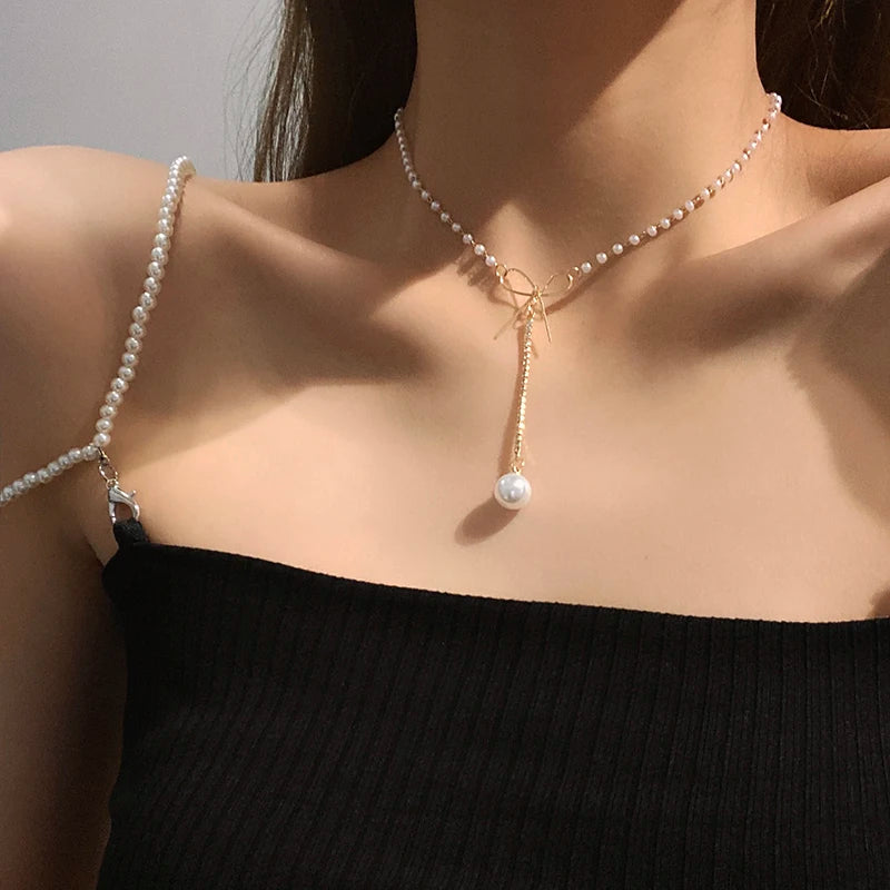 Korean Pearl Choker Necklace