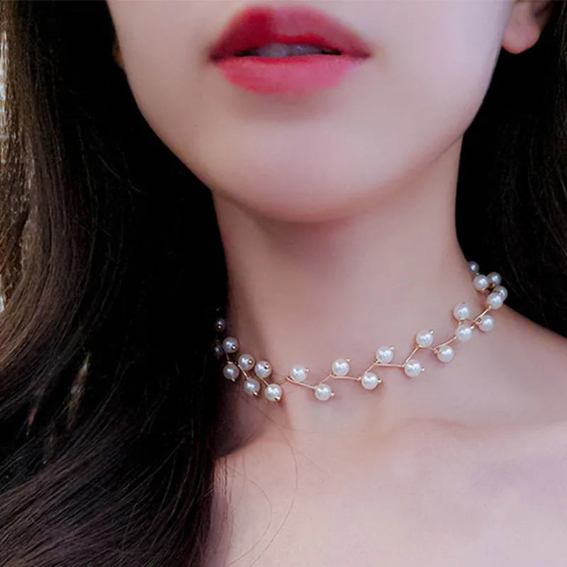 Korean Pearl Choker Necklace
