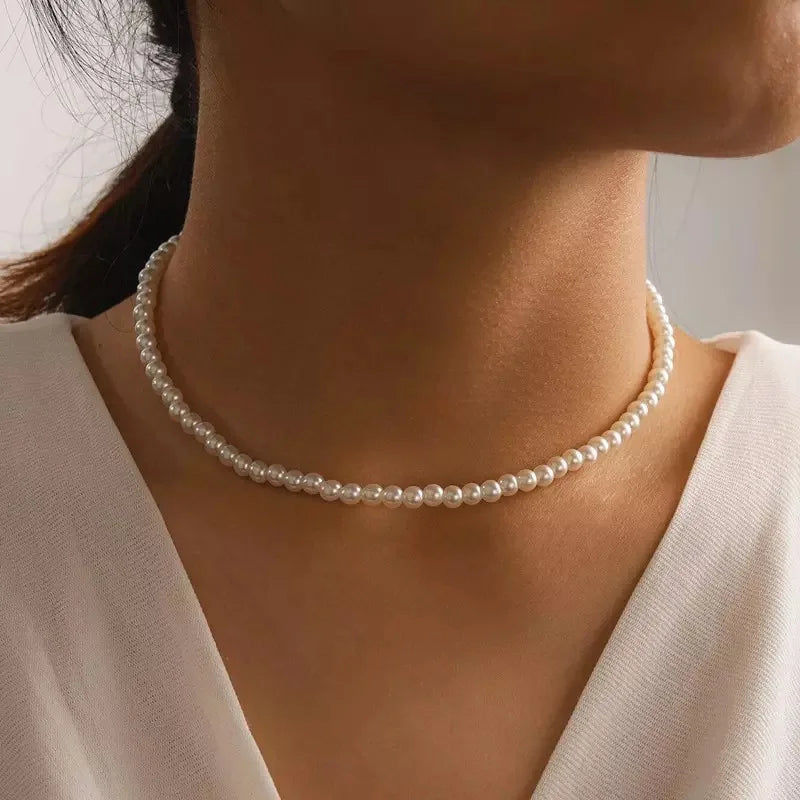 Korean Pearl Choker Necklace
