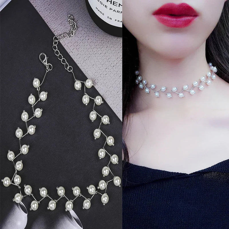 Korean Pearl Choker Necklace