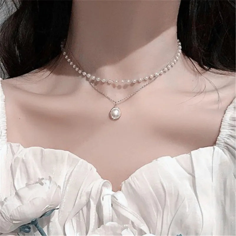 Korean Pearl Choker Necklace