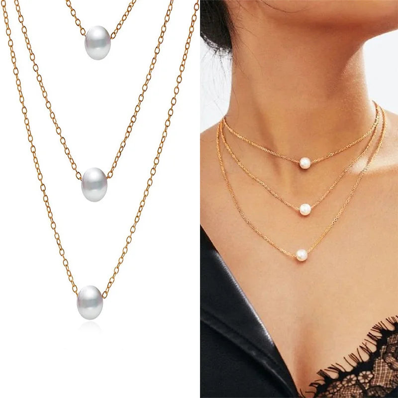 Korean Pearl Choker Necklace