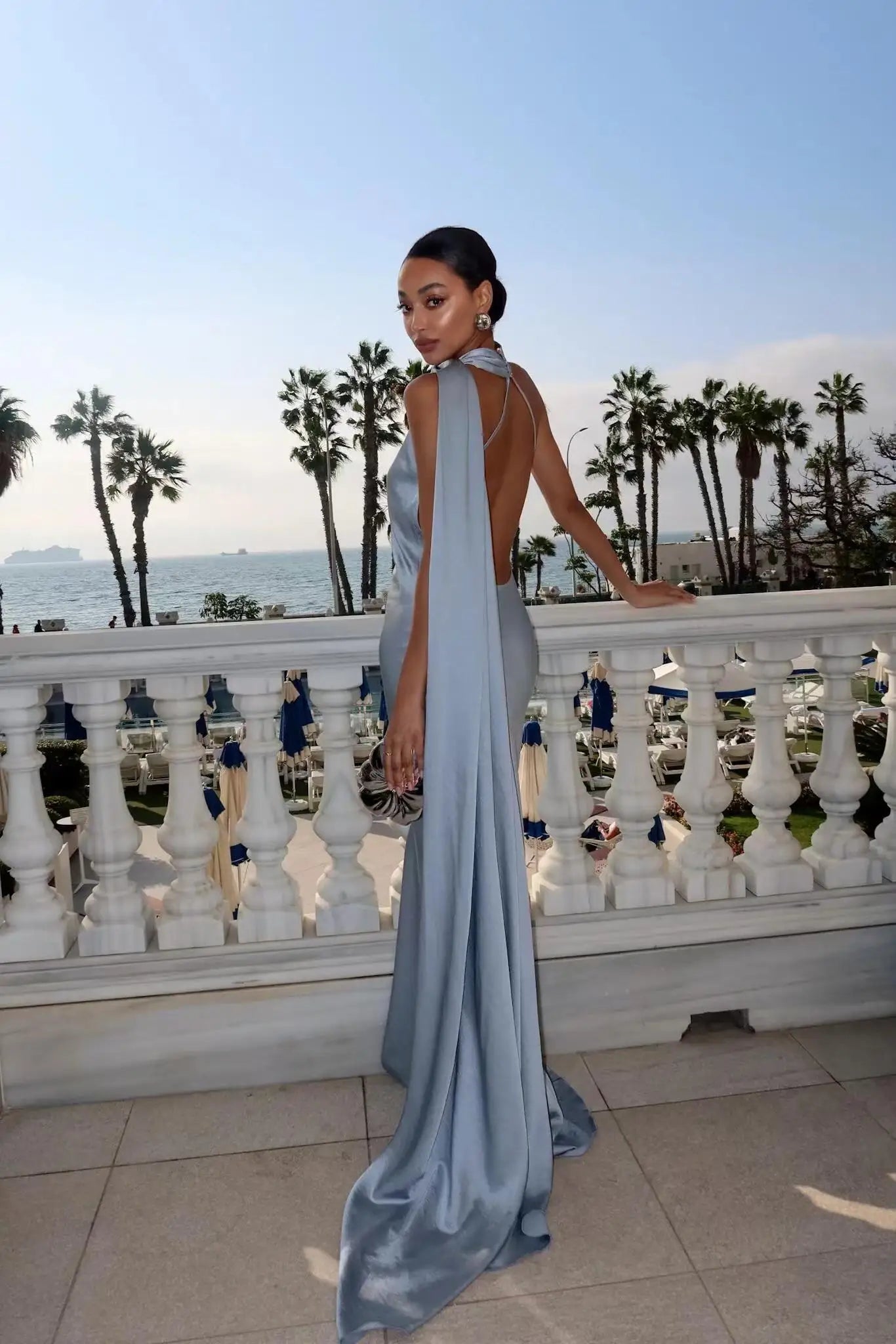 Luxury Halter Satin Maxi Dress